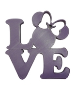 LOVE Word Quote With Minnie Mouse Face Head Purple Home Decor Made in US... - £6.38 GBP