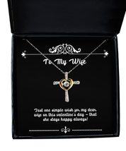 Inspire Wife Cross Dancing Necklace, Just one Simple Wish for My Dear Wife on Th - £39.24 GBP
