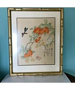 Large Vtg Asian Handpainted Picture on Silk ~  Butterflies Peony  21x17 ... - $2,822.51 MXN