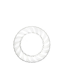 6&quot; Disposable Clear Round Plastic Dessert Plates Elegant Ware Design 18pcs - £9.35 GBP