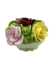 Vintage Denton China England. Hand Molded Rose Paperweight 4.5&quot; x 2.5&quot; - $29.56
