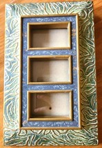 Vintage Ornate Green Gold Picture Frame Easel Back Terragrafics 90s 10in - $15.45