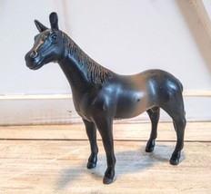 Vintage 1994 Black/Brown Hard Plastic Horse Toy Figurine Stamped TM 3.75... - $7.91