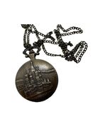 Quartz Pocket Watch with Castle Motif - Fantasy Medal Design - $32.61 CAD