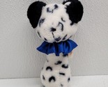 Vintage Dakin Dog Blue Collar Plush Baby Rattle Grasp Hand Toy Black Whi... - $29.60