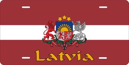Latvia Flag Personalized Custom Novelty Tag Vehicle Car Auto Motorcycle Moped Bi - $16.75