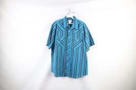 Vtg 90s Wrangler Mens XL Faded Western Rodeo Striped Short Sleeve Button Shirt - £31.61 GBP
