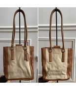 Rare Vintage Coach 9429 Bonnie Bucket Linen Leather Tan Cream Satchel Sm... - $2,482.14 MXN
