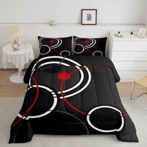 Modern Comforter Full Abstract Bedding Set For Kids Teen, Black And White Down C - $56.99