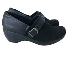 SOFT COMFORT Womens Shoes Black Memory Foam Braid Buckle Clogs Size 8.5 M - £15.00 GBP