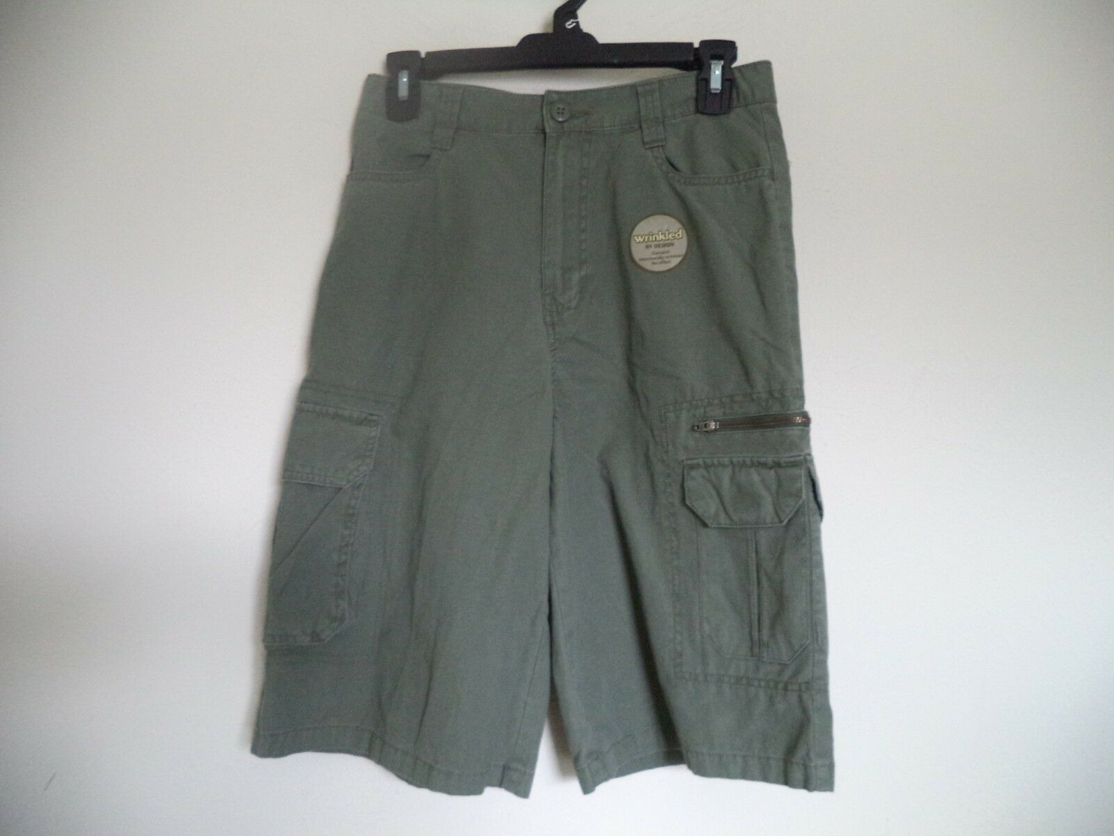 Boy's Green Canyon River Blues Cargo Shorts. 16. 100% Cotton. 7 Pockets. Wrinkle - $11.88