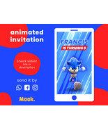 Sonic Video Invitation Animated, Sonic Digital Birthday Invitation - $13.00