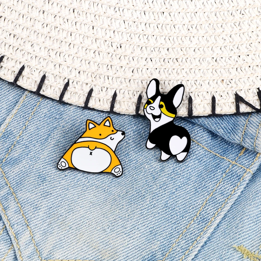 Play Cartoon Funny Dogs Enamel Brooches Cute Animals Badge Play Backpack Icon Br - £23.18 GBP