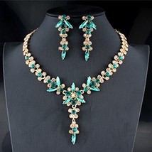 jiayijiaduo 5 colors new crystal wedding jewelry set women gold color necklace l - £17.00 GBP