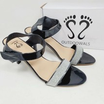 OUTDOOWALS Womens Pumps Size 8 m black silver glitter Heeled Sandals - $23.87