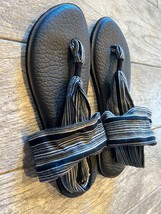 Sanuk Yoga Sling 2 size 9 Slip on Sandals Shoes Black White Flip Flop Th... - $518.36 MXN