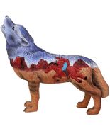 Ebros Wolf Spirit Collection Indian Rider Wolf Collectible Figurine - $36.22 CAD