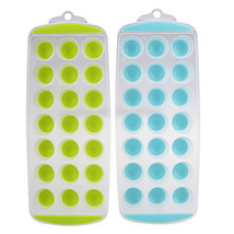 Appetito Easy Release 21-Cube Round Ice Tray 2pc (Blue/Lime) - £24.60 GBP