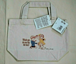 New SHINZI KATOH Japan Kids &amp; Dog Cotton Canvas Mini Lunch Tote Bag 12 X 8 X 4&quot; - £7.89 GBP