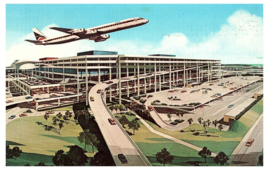 Delta Super DC8 over the Tampa International Jetport Airplane Postcard  1971 - £7.89 GBP