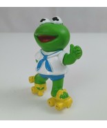 Vintage Jim Henson Muppet Babies Kermit The Frog Rollerskating 3&quot; Figure - €12,86 EUR