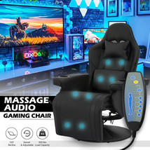 Gaming Racing Massage Chair Reclinable Computer Swivel Seat W/Bluetooth ... - £380.36 GBP