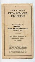 How to Apply Decalcomania Transfers Brochure National Decalcomania Phila... - $17.82
