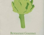 Restaurant Gourmet Menu Stockholm Sweden Embossed Artichoke Cover  - £17.40 GBP