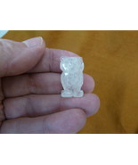 Y-BIR-OW-506) 1&quot; White Quartz crystal Owl bird gemstone carving OWLS owl... - $167.50 MXN
