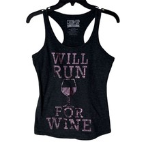 Chin-Up Apparel Tank XS Extra Small Womens Charcoal Will Run For Wine - $9.99