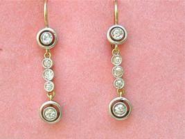 0.50 Ct Diamond Vintage Art Deco Ladies Dangle Earrings 14K Two-Tone Gold Over - £67.74 GBP
