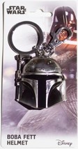 Star Wars Boba Fett Helmet Pewter Metal 3-D Key Chain Key Ring NEW UNUSED - $9.74