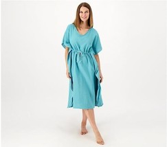 Cuddl Duds Airy Lounge Cloud Gauze Caftan (Porcelain Blue, XL) A483347 - £15.13 GBP