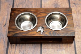 A dog’s bowls with a relief from ARTDOG collection -Italian Greyhound - $35.64