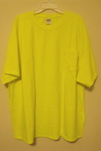 Mens Gildan NWOT Safety Yellow Short Sleeve Pocket T Shirt Size 3XL - £7.13 GBP