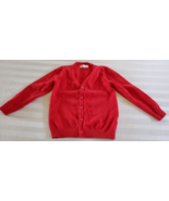 Smiling Pinker Red Cardigan Sweater School Uniform Size 6/7 Cotton/Polye... - £10.13 GBP