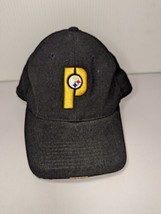 VTG Pittsburgh Steelers Nike Team Fitted 7 1/4 Hat Cap NFL Football Black Logo - £19.64 GBP
