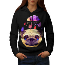 Wellcoda Pug Dog Rain Cool Funny Womens Hoodie, Tear Casual Hooded Sweatshirt - £29.05 GBP