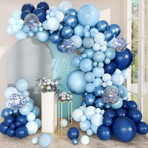 168pcs Blue Balloon Arch Kit Navy Confetti Metallic Party Decorations - $38.99
