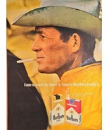 1970 MARLBORO MAN - Cowboy Cigarettes Tobacco Smoking Vintage Print Ad - $229.11 MXN