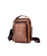 LAOSHIZI Crossbody Men Travel Leather Sling Shoulder Hiking Chest Messen... - £27.96 GBP