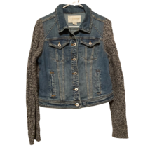 Anthropologie Pilcro And The Letterpress Womens Jean Jacket Blue Black Stretch M - £23.22 GBP