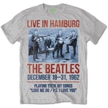 The Beatles Unisex T-Shirt: 1962 Live in Hamburg NEW Gray - £15.72 GBP