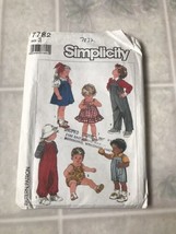 1986 VTG Simplicity Sewing Pattern 7782 Toddlers Wardrobe 6 Outfits Size 3  - £20.78 GBP