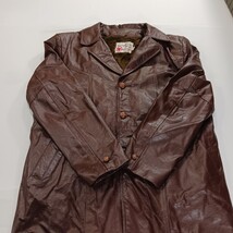 Vtg Sears The Leather Shop Men's Redish Brown Leather Jacket Sz 42 Reg Zip Liner image 13