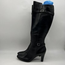 Lauren Ralph Lauren Black Leather Tall Knee High Heel Boots  Size 10 B - £51.75 GBP