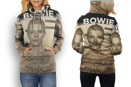 David Bowie Hoodie Sporty Casual Graphic Zip up Hoodie for Women - $33.87+