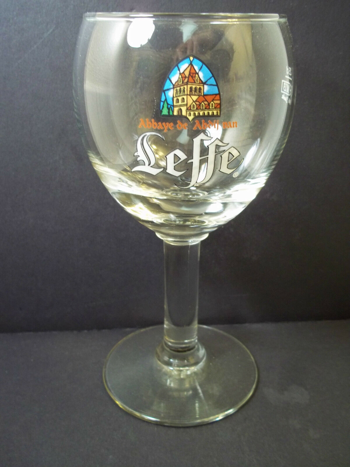 Primary image for Leffe Belgian Blonde Beer blown glass goblet  .25L  12 oz Abbaye de Abdij van