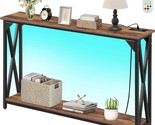 Dansion 2 Tiers Console Sofa Table With Power Outlet, Industrial Entrywa... - $98.93