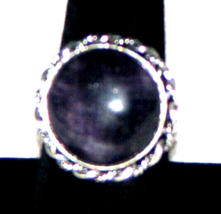 Dazzling Large Dark Purple Amethyst Gemstone in 925 Sterling Silver Ring... - $24.75